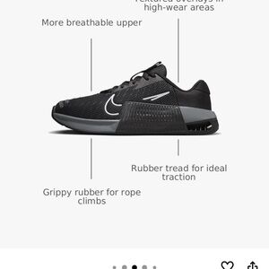 Nike Women's Black Athletic Training Shoe with White Logos